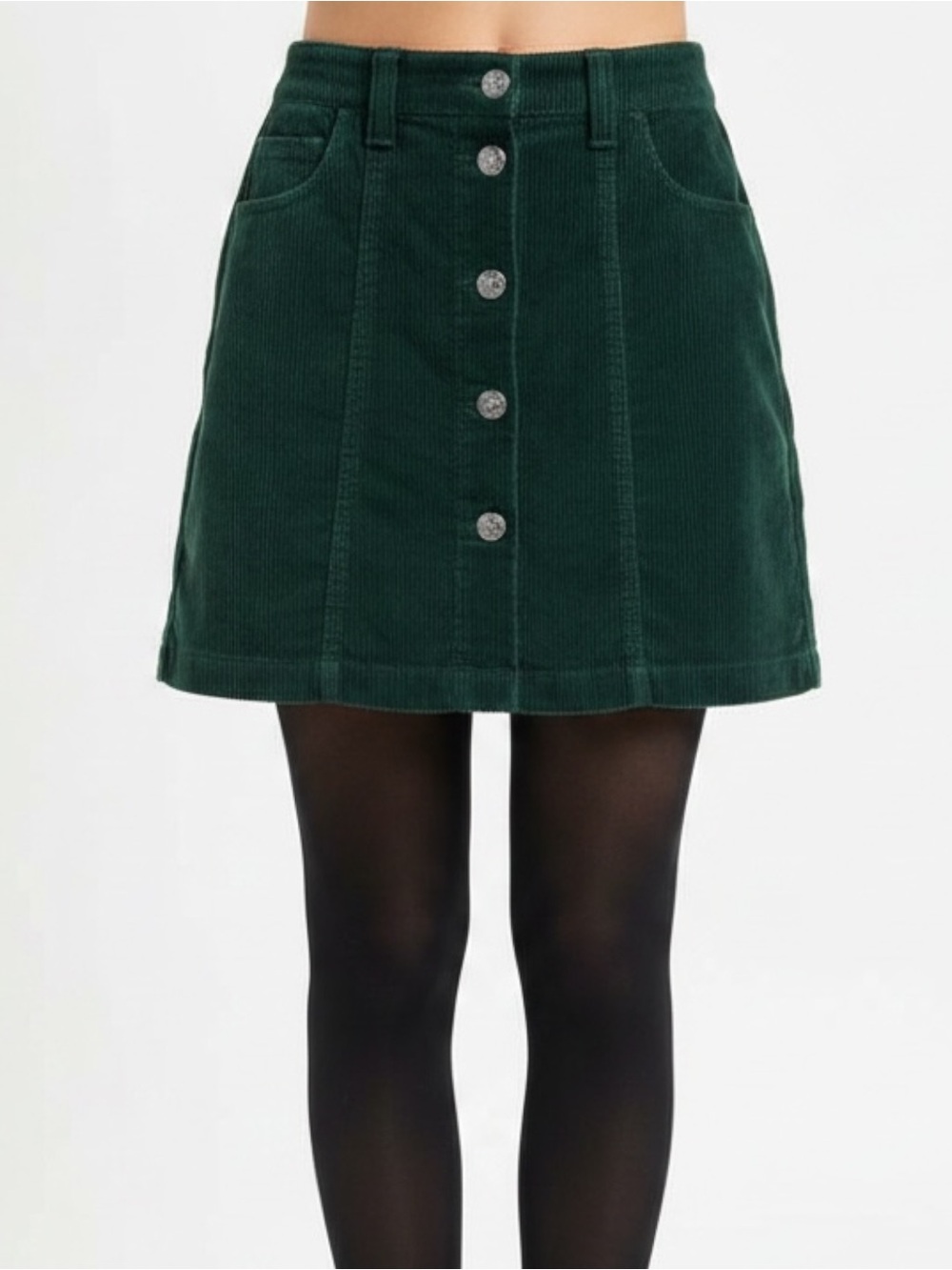 NWT American Eagle Outfitters Dark Green Corduroy Skirt - Picture 2 of 9